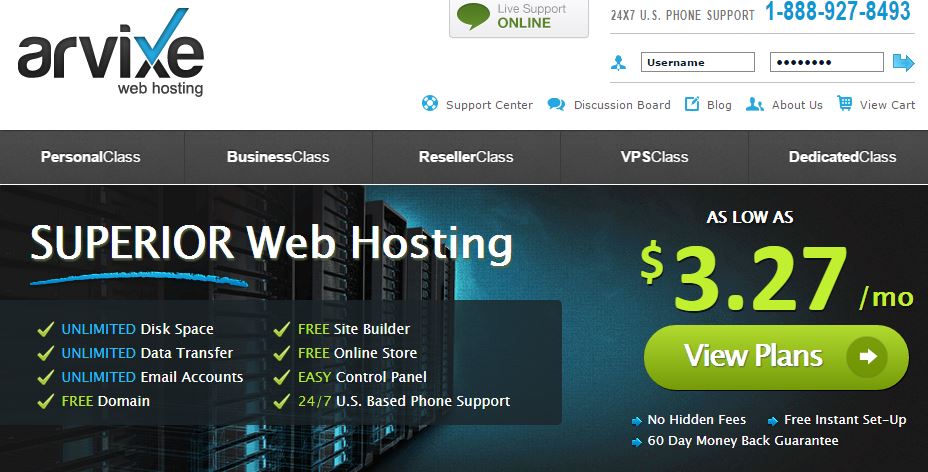 arvixe best Shared WordPress Website Hosting Providers